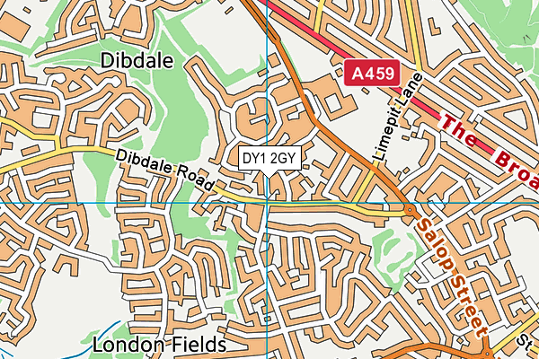 DY1 2GY map - OS VectorMap District (Ordnance Survey) DY1 2GY map - OS VectorMap District (Ordnance Survey)