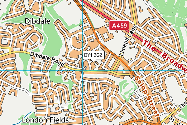 DY1 2GZ map - OS VectorMap District (Ordnance Survey) DY1 2GZ map - OS VectorMap District (Ordnance Survey)