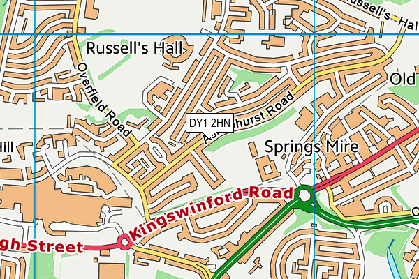 DY1 2HN map - OS VectorMap District (Ordnance Survey) DY1 2HN map - OS VectorMap District (Ordnance Survey)