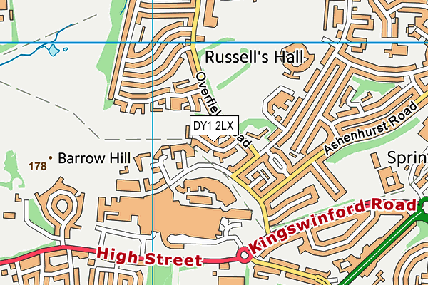 DY1 2LX map - OS VectorMap District (Ordnance Survey) DY1 2LX map - OS VectorMap District (Ordnance Survey)