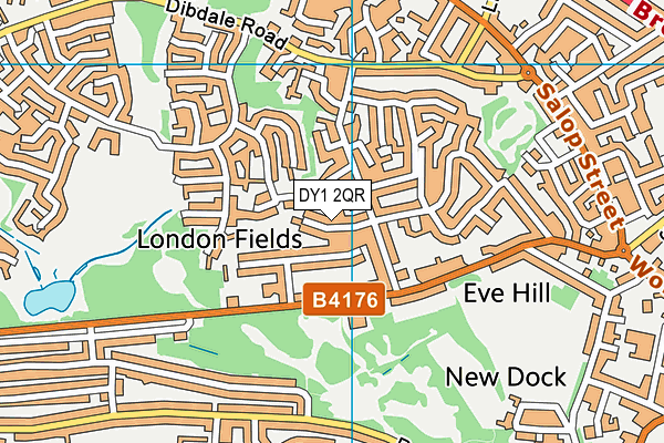 DY1 2QR map - OS VectorMap District (Ordnance Survey) DY1 2QR map - OS VectorMap District (Ordnance Survey)