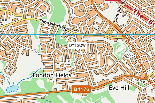 DY1 2QW map - OS VectorMap District (Ordnance Survey) DY1 2QW map - OS VectorMap District (Ordnance Survey)