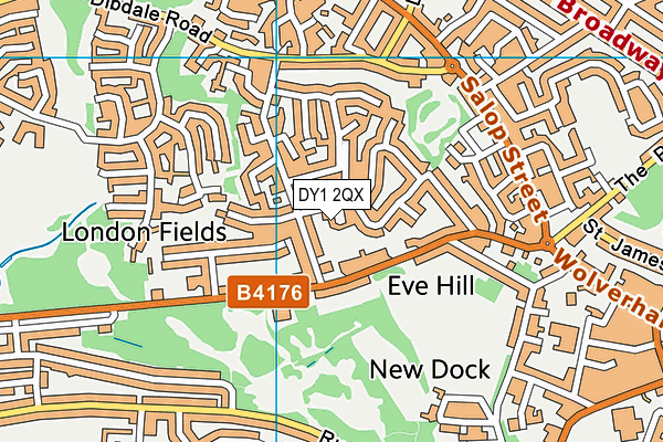 DY1 2QX map - OS VectorMap District (Ordnance Survey) DY1 2QX map - OS VectorMap District (Ordnance Survey)