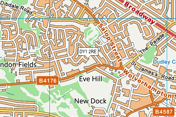 DY1 2RE map - OS VectorMap District (Ordnance Survey) DY1 2RE map - OS VectorMap District (Ordnance Survey)