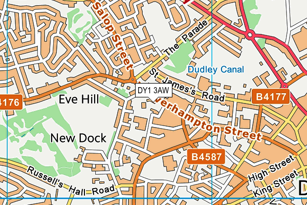 DY1 3AW map - OS VectorMap District (Ordnance Survey) DY1 3AW map - OS VectorMap District (Ordnance Survey)