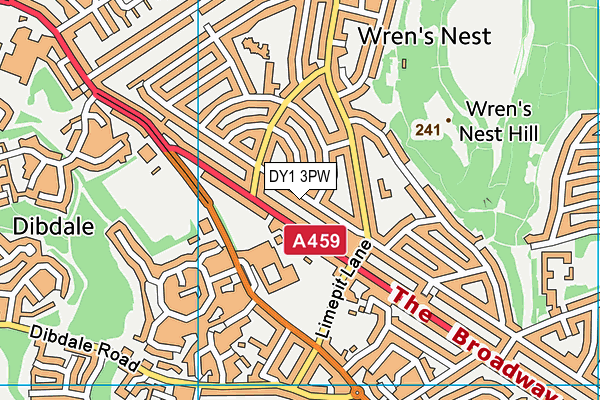 DY1 3PW map - OS VectorMap District (Ordnance Survey) DY1 3PW map - OS VectorMap District (Ordnance Survey)