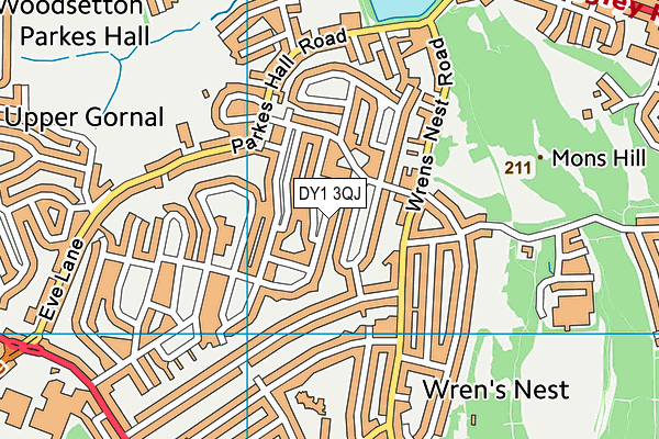 DY1 3QJ map - OS VectorMap District (Ordnance Survey) DY1 3QJ map - OS VectorMap District (Ordnance Survey)