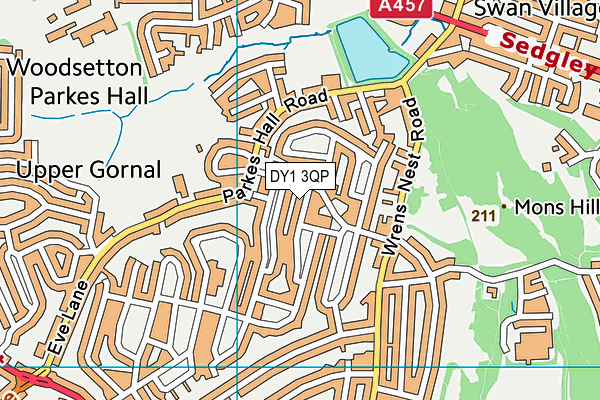 DY1 3QP map - OS VectorMap District (Ordnance Survey) DY1 3QP map - OS VectorMap District (Ordnance Survey)