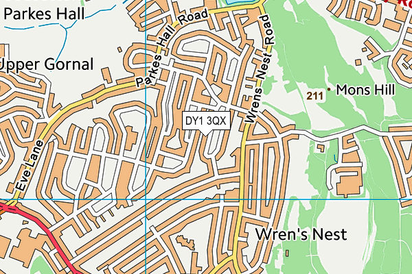 DY1 3QX map - OS VectorMap District (Ordnance Survey) DY1 3QX map - OS VectorMap District (Ordnance Survey)