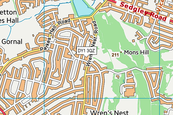 DY1 3QZ map - OS VectorMap District (Ordnance Survey) DY1 3QZ map - OS VectorMap District (Ordnance Survey)