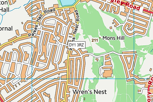 DY1 3RZ map - OS VectorMap District (Ordnance Survey) DY1 3RZ map - OS VectorMap District (Ordnance Survey)