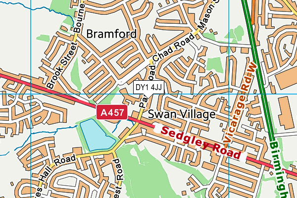 DY1 4JJ map - OS VectorMap District (Ordnance Survey) DY1 4JJ map - OS VectorMap District (Ordnance Survey)