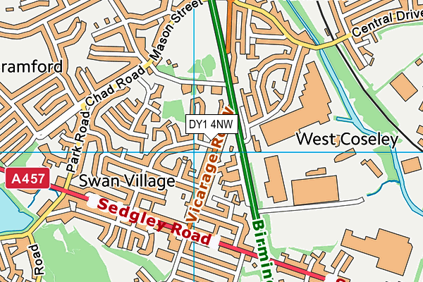 DY1 4NW map - OS VectorMap District (Ordnance Survey)