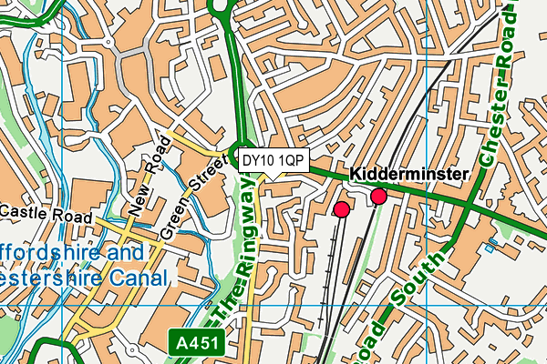 DY10 1QP map - OS VectorMap District (Ordnance Survey)