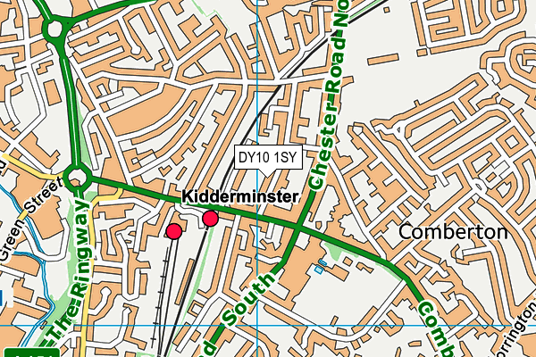 DY10 1SY map - OS VectorMap District (Ordnance Survey)
