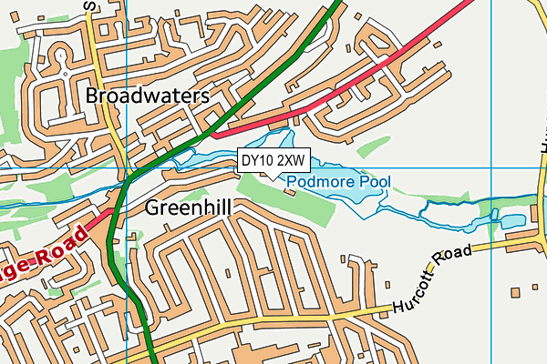 DY10 2XW map - OS VectorMap District (Ordnance Survey)