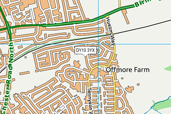 DY10 3YX map - OS VectorMap District (Ordnance Survey)