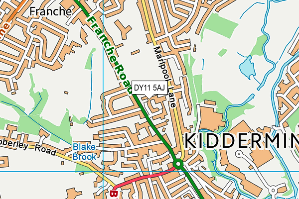 DY11 5AJ map - OS VectorMap District (Ordnance Survey) DY11 5AJ map - OS VectorMap District (Ordnance Survey)