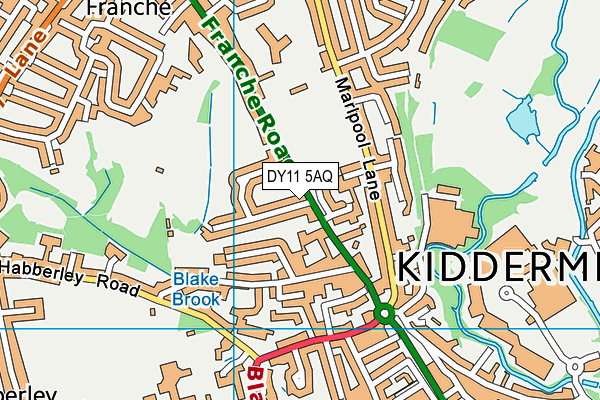 DY11 5AQ map - OS VectorMap District (Ordnance Survey) DY11 5AQ map - OS VectorMap District (Ordnance Survey)