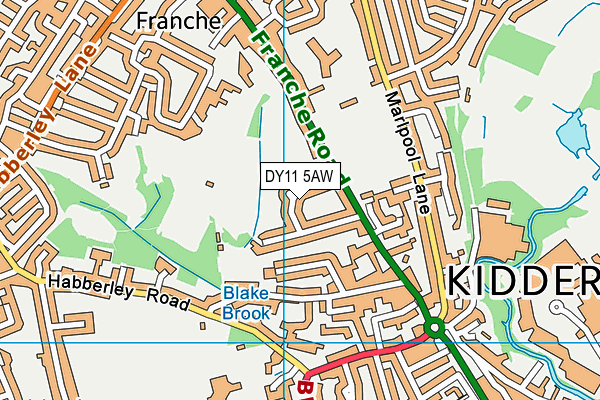DY11 5AW map - OS VectorMap District (Ordnance Survey) DY11 5AW map - OS VectorMap District (Ordnance Survey)