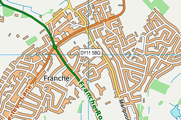 DY11 5BQ map - OS VectorMap District (Ordnance Survey) DY11 5BQ map - OS VectorMap District (Ordnance Survey)