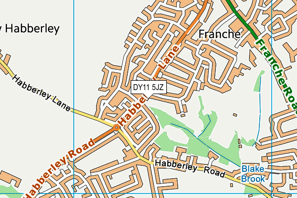 DY11 5JZ map - OS VectorMap District (Ordnance Survey) DY11 5JZ map - OS VectorMap District (Ordnance Survey)
