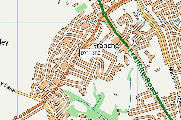 DY11 5PZ map - OS VectorMap District (Ordnance Survey) DY11 5PZ map - OS VectorMap District (Ordnance Survey)