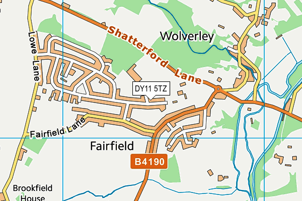DY11 5TZ map - OS VectorMap District (Ordnance Survey) DY11 5TZ map - OS VectorMap District (Ordnance Survey)