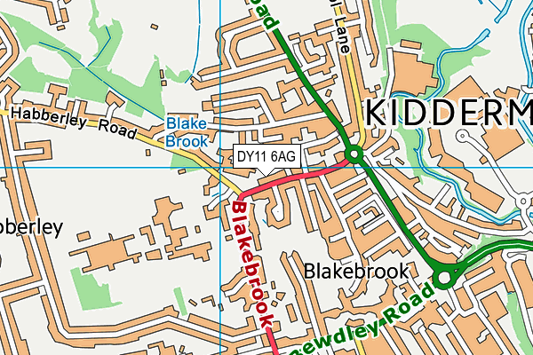DY11 6AG map - OS VectorMap District (Ordnance Survey)