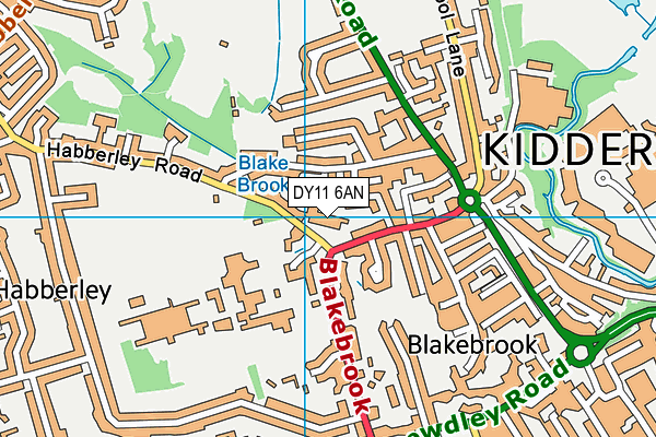 DY11 6AN map - OS VectorMap District (Ordnance Survey)