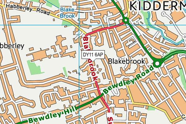 DY11 6AP map - OS VectorMap District (Ordnance Survey)