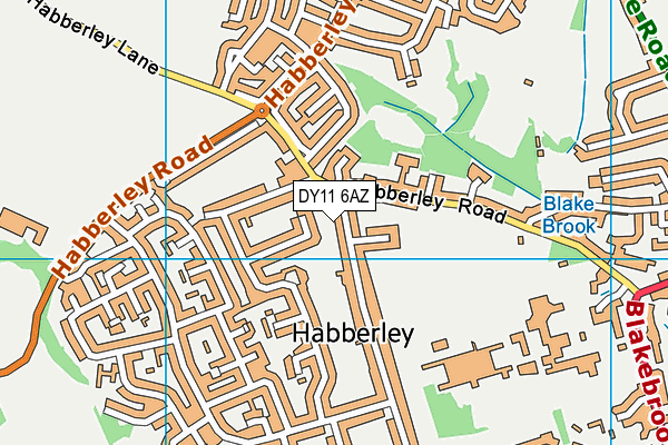 DY11 6AZ map - OS VectorMap District (Ordnance Survey)