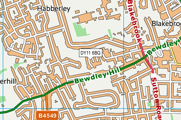 DY11 6BQ map - OS VectorMap District (Ordnance Survey) DY11 6BQ map - OS VectorMap District (Ordnance Survey)