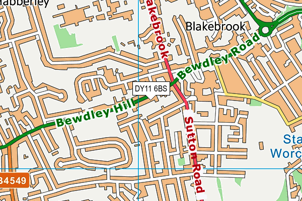 DY11 6BS map - OS VectorMap District (Ordnance Survey) DY11 6BS map - OS VectorMap District (Ordnance Survey)