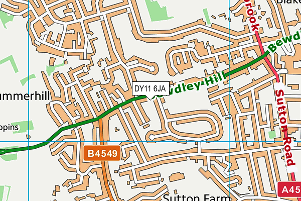 DY11 6JA map - OS VectorMap District (Ordnance Survey) DY11 6JA map - OS VectorMap District (Ordnance Survey)