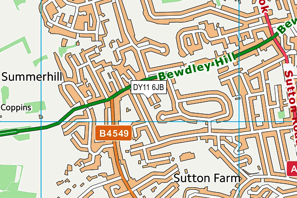 DY11 6JB map - OS VectorMap District (Ordnance Survey) DY11 6JB map - OS VectorMap District (Ordnance Survey)