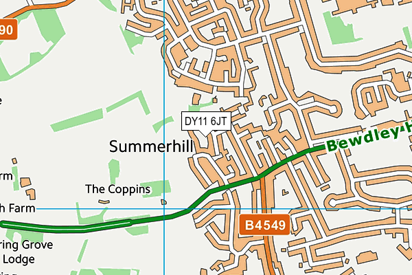 DY11 6JT map - OS VectorMap District (Ordnance Survey) DY11 6JT map - OS VectorMap District (Ordnance Survey)