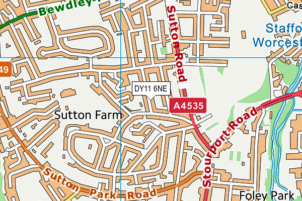 DY11 6NE map - OS VectorMap District (Ordnance Survey) DY11 6NE map - OS VectorMap District (Ordnance Survey)