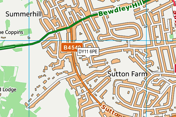 DY11 6PE map - OS VectorMap District (Ordnance Survey) DY11 6PE map - OS VectorMap District (Ordnance Survey)