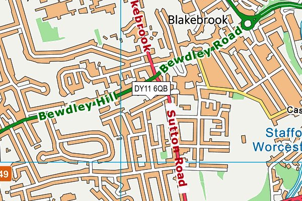 DY11 6QB map - OS VectorMap District (Ordnance Survey) DY11 6QB map - OS VectorMap District (Ordnance Survey)