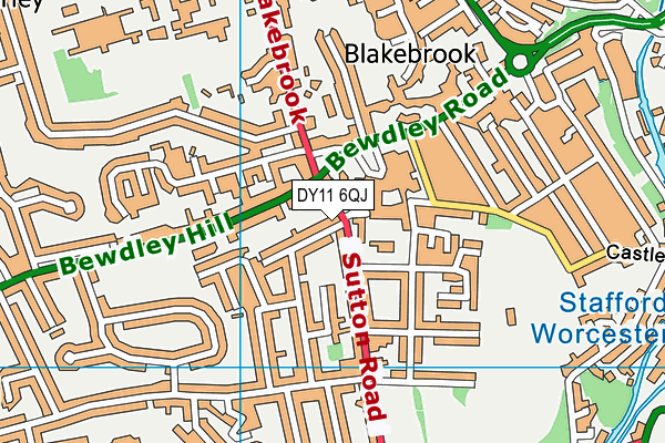 DY11 6QJ map - OS VectorMap District (Ordnance Survey) DY11 6QJ map - OS VectorMap District (Ordnance Survey)