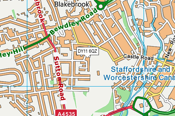 DY11 6QZ map - OS VectorMap District (Ordnance Survey)