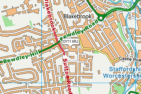 DY11 6RJ map - OS VectorMap District (Ordnance Survey)