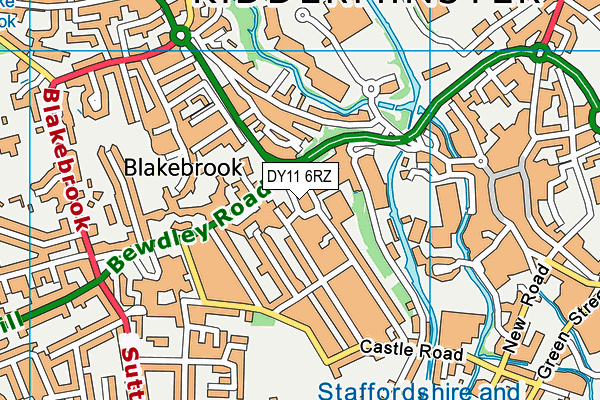 DY11 6RZ map - OS VectorMap District (Ordnance Survey)