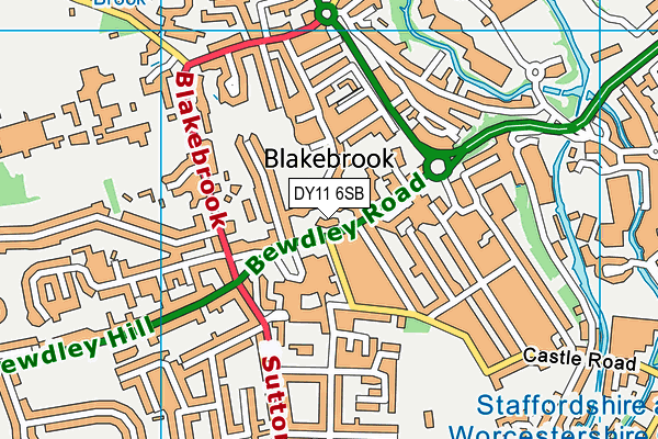 DY11 6SB map - OS VectorMap District (Ordnance Survey)