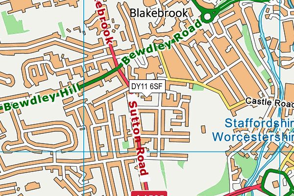 DY11 6SF map - OS VectorMap District (Ordnance Survey) DY11 6SF map - OS VectorMap District (Ordnance Survey)