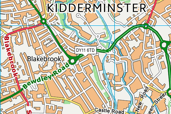 DY11 6TD map - OS VectorMap District (Ordnance Survey)