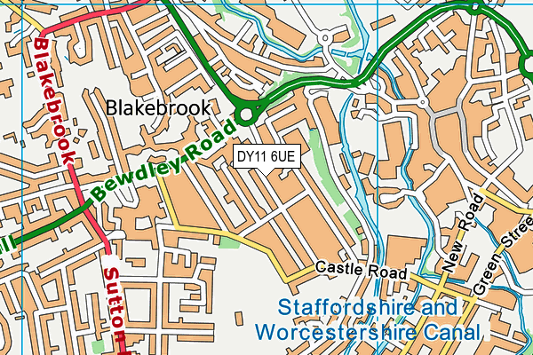 DY11 6UE map - OS VectorMap District (Ordnance Survey)
