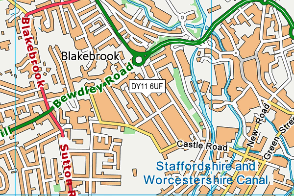DY11 6UF map - OS VectorMap District (Ordnance Survey)