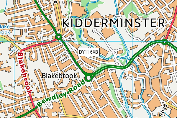 DY11 6XB map - OS VectorMap District (Ordnance Survey)